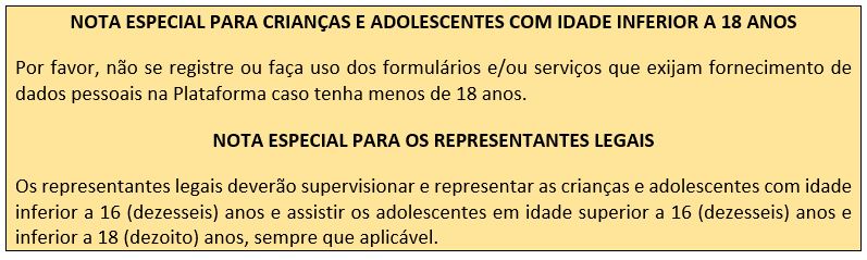 Nota especial crianças e adolescentes
